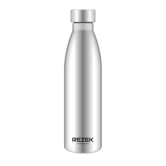 REZEK Aqua Stainless Steel Water Bottle for School Office Home Gym Travel, Water Flask Leo Model 1 PC, 1000 ML, Silver