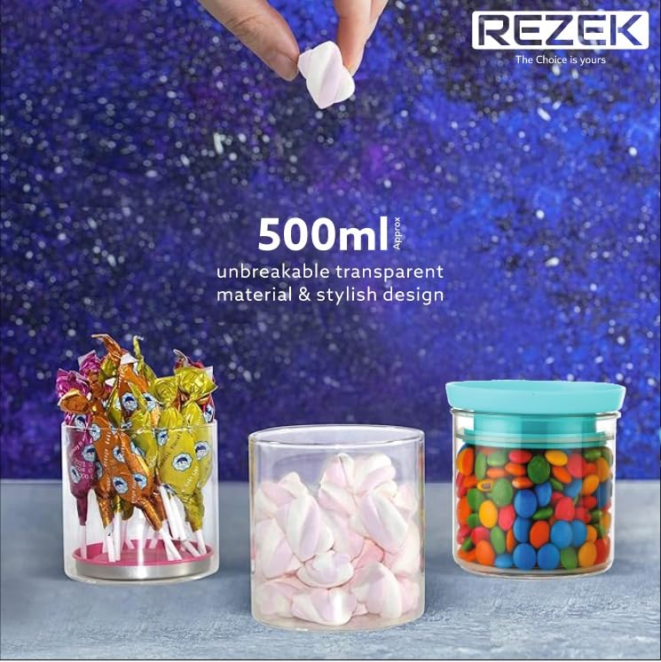 REZEK Plastic Airtight Container/Storage Box For Kitchen Jar Set, Air Tight Containers (Set Of 2)