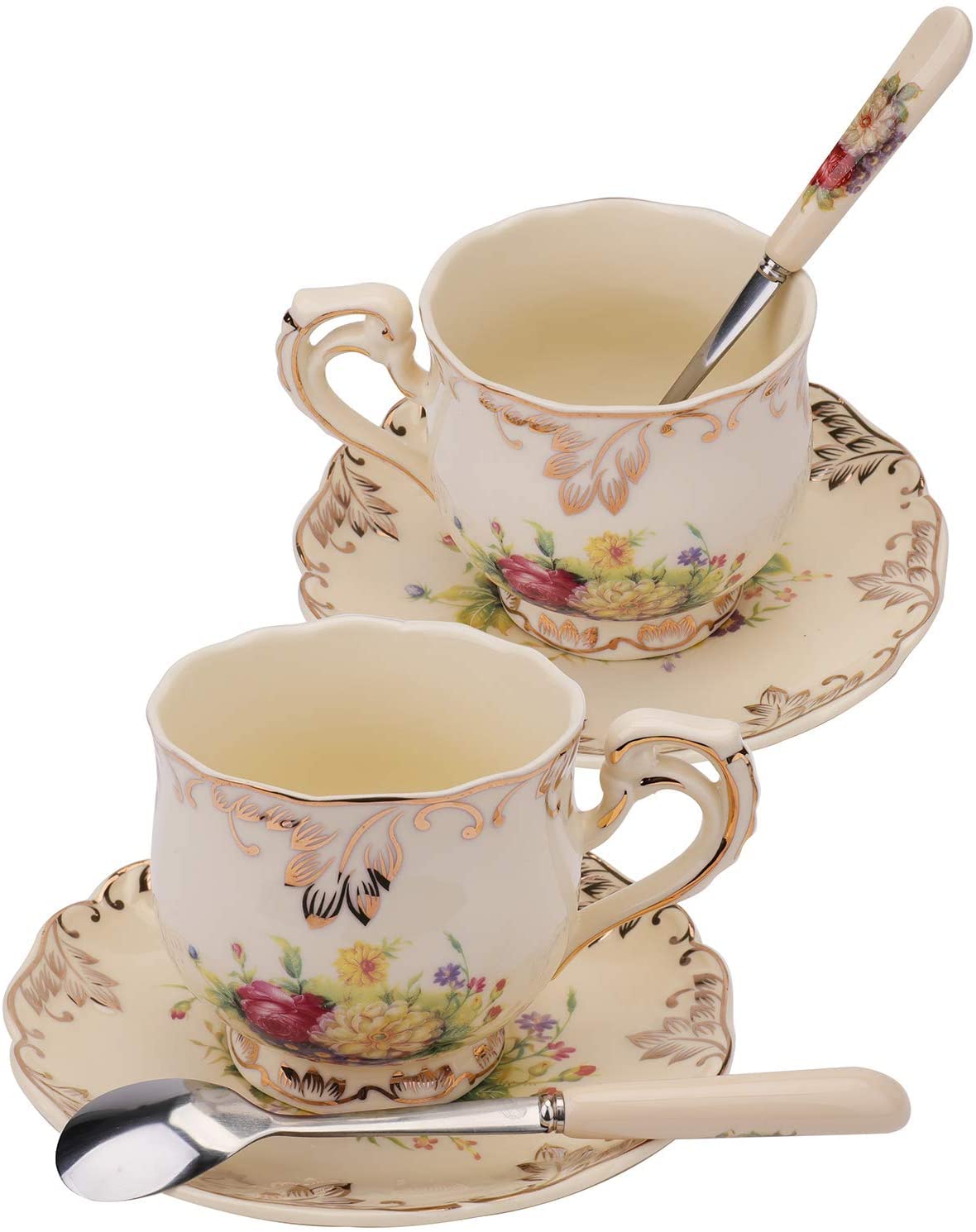 REZEK Set of 1 Tea Cup and Saucer and Spoon