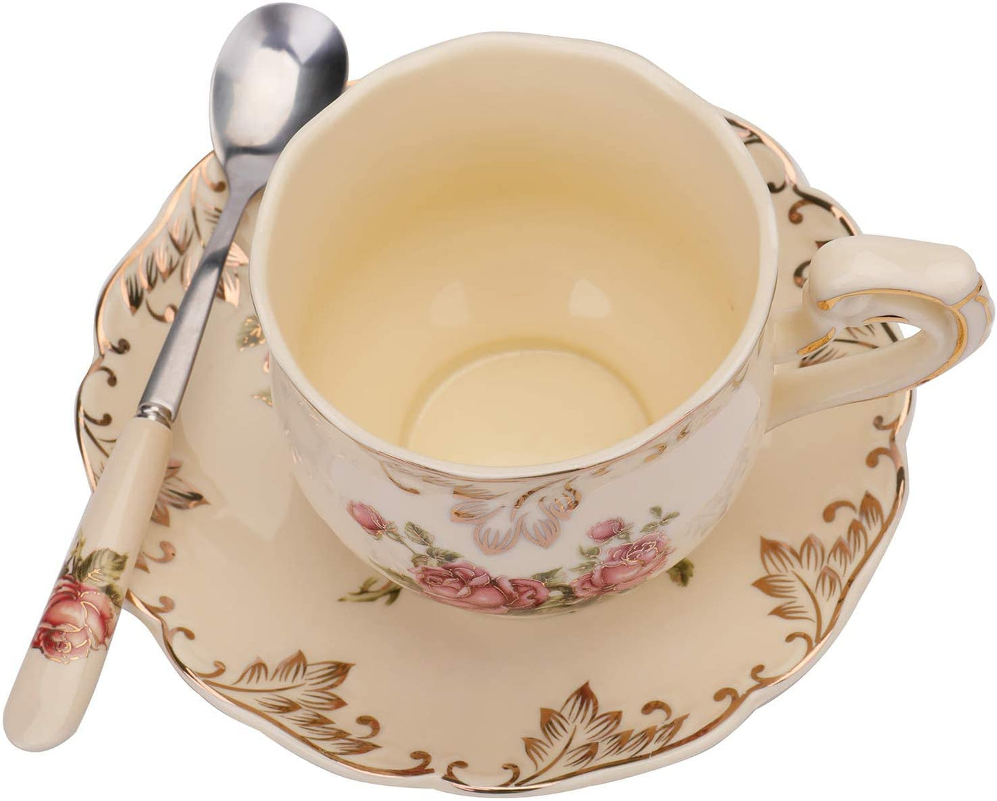 REZEK Set of 1 Tea Cup and Saucer and Spoon