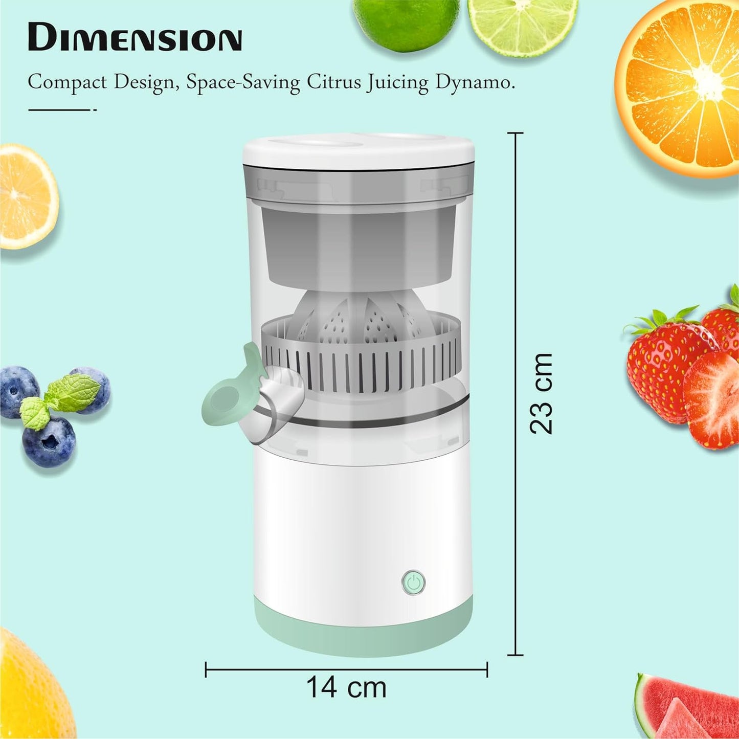 Rechargeable Citrus Juicer 45W : Portable, USB-C Charge, BPA-Free - Rezek