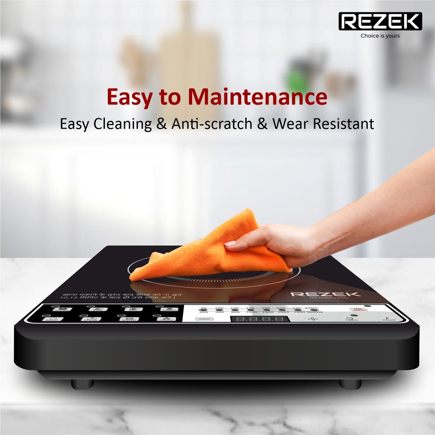 REZEK Induction Cooktop Electric Gas Chulha 2000 Watt Auto Shutoff